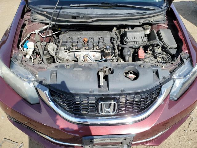19XFB2F9XFE220221 - 2015 HONDA CIVIC EXL 勃艮第红 照片 11