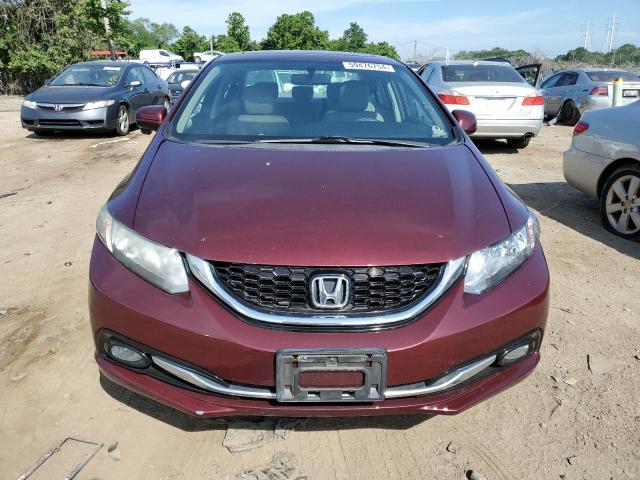 19XFB2F9XFE220221 - 2015 HONDA CIVIC EXL 勃艮第红 照片 5