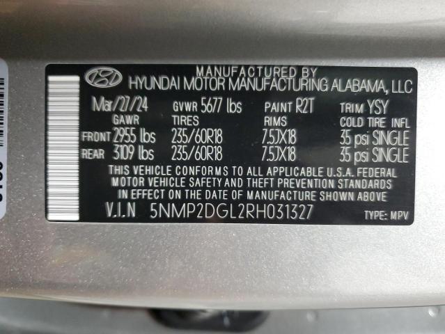 5NMP2DGL2RH031327 - 2024 HYUNDAI SANTA FE SEL SILVER photo 13