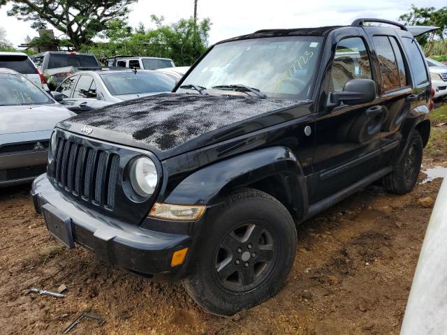 1J4GL38K35W637377 - 2005 JEEP LIBERTY RENEGADE BLACK photo 1