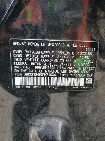 3HGGK5H85FM746001 - 2015 HONDA FIT EX 黑色 照片 12