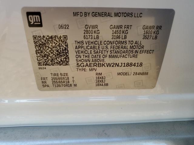 5GAERBKW2NJ188418 - 2022 BUICK ENCLAVE ESSENCE 白色 照片 14