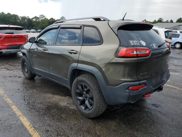 1C4PJMBBXFW538728 - 2015 JEEP CHEROKEE TRAILHAWK GREEN photo 2