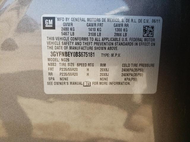 3GYFNBEY0BS675181 - 2011 CADILLAC SRX PERFORMANCE COLLECTION Алтын фото 13