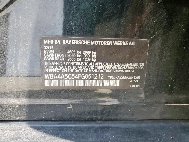 WBA4A5C54FG051212 - 2015 BMW 428 I GRAN COUPE BLACK photo 12