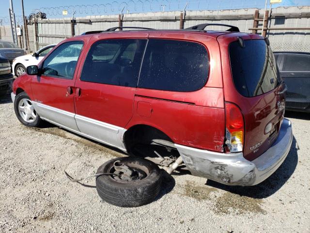 4N2XN11T2XD826136 - 1999 NISSAN QUEST SE RED photo 2