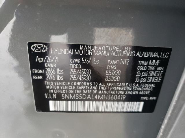 5NMS5DAL4MH360419 - 2021 HYUNDAI SANTA FE CALLIGRAPHY GRAY photo 13