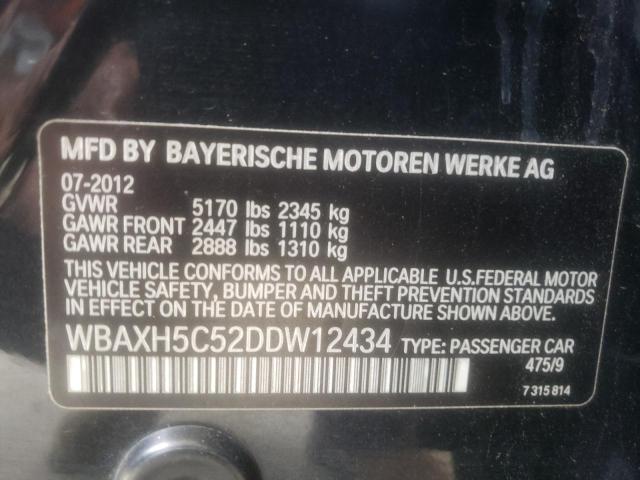 WBAXH5C52DDW12434 - 2013 BMW 528 XI BLACK photo 10