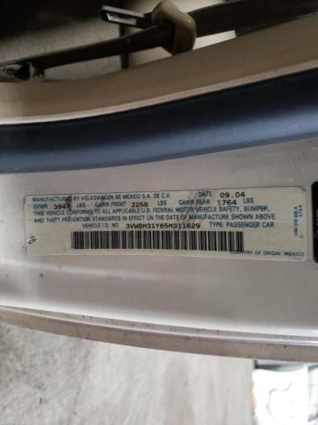 3VWBM31Y65M311629 - 2005 VOLKSWAGEN NEW BEETLE GL 奶油色 照片 10