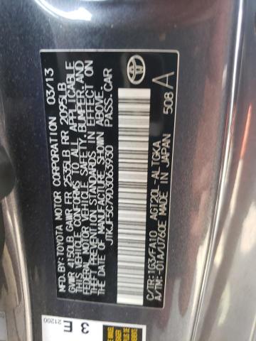 JTKJF5C79D3063930 - 2013 TOYOTA SCION TC 灰色 照片 12