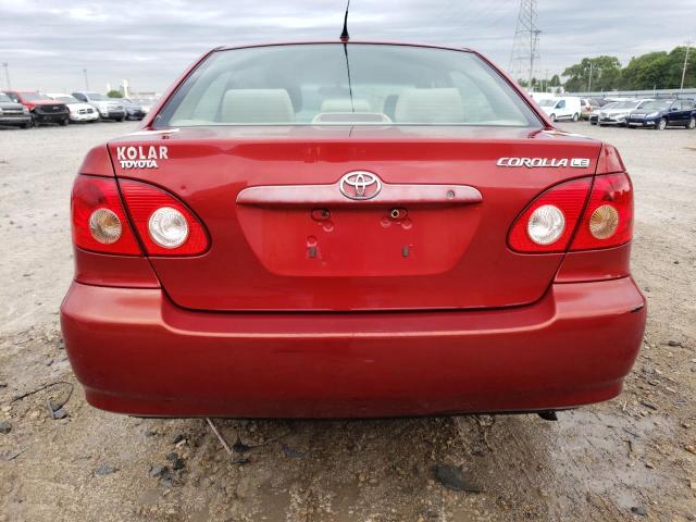 JTDBR32E260085425 - 2006 TOYOTA COROLLA CE RED photo 6