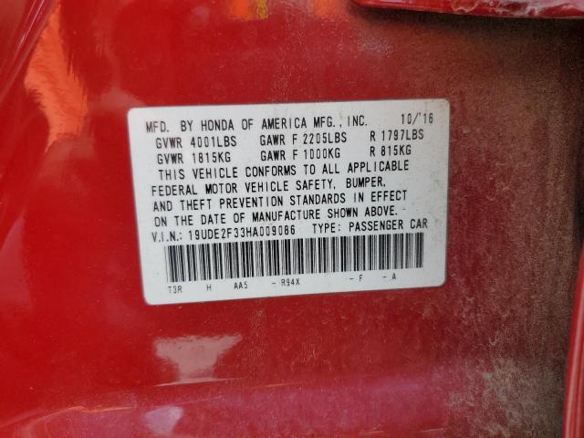 19UDE2F33HA009086 - 2017 ACURA ILX BASE WATCH PLUS RED photo 12