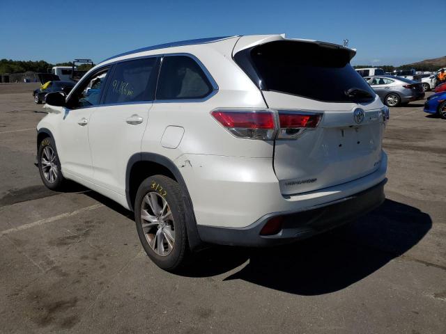 5TDJKRFH7FS087059 - 2015 TOYOTA HIGHLANDER XLE WHITE photo 3
