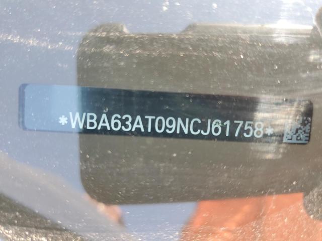 WBA63AT09NCJ61758 - 2022 BMW M440XI BLUE photo 13