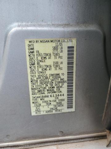 5N1AR18U66C613444 - 2006 NISSAN PATHFINDER LE SILVER photo 13