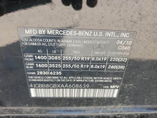 4JGBB8GBXAA608639 - 2010 MERCEDES-BENZ ML 350 4MATIC BLACK photo 13