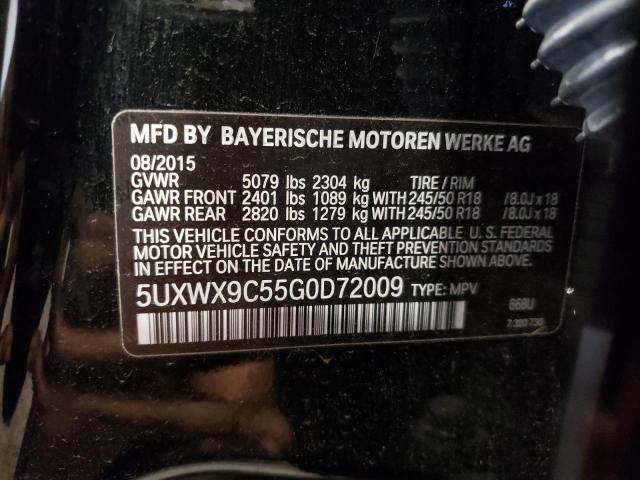 5UXWX9C55G0D72009 - 2016 BMW X3 XDRIVE28I BLACK photo 12