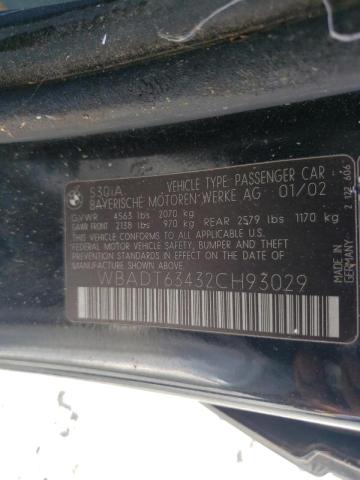 WBADT63432CH93029 - 2002 BMW 5 SERIES I AUTOMATIC BLACK photo 10