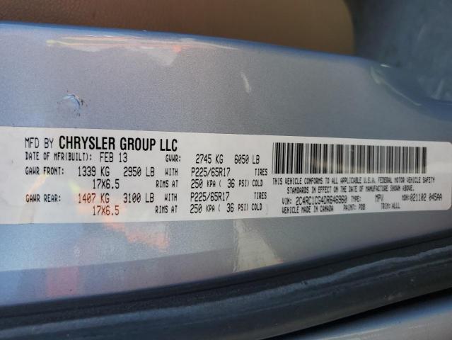 2C4RC1CG4DR646960 - 2013 CHRYSLER TOWN & COU TOURING L BLUE photo 13