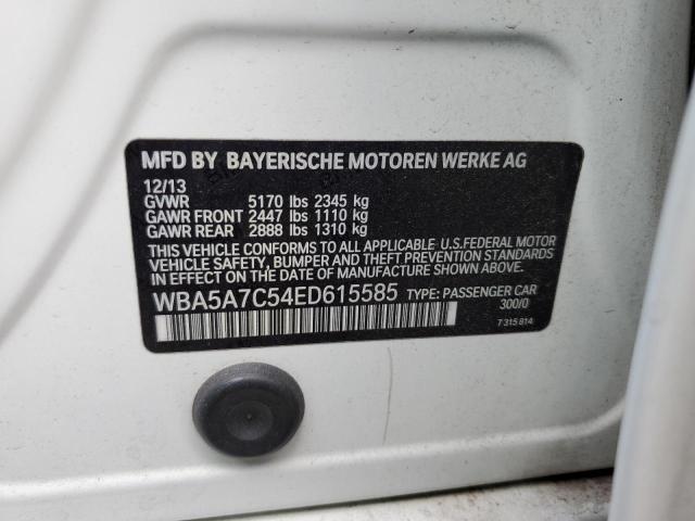 WBA5A7C54ED615585 - 2014 BMW 528 XI WHITE photo 12