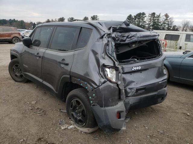 ZACNJAABXLPM05500 - 2020 JEEP RENEGADE SPORT GRAY photo 3