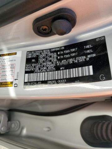 JTEBU5JR6L5831075 - 2020 TOYOTA 4RUNNER SR5/SR5 PREMIUM 银色 照片 10