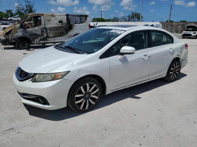 19XFB2F91FE058639 - 2015 HONDA CIVIC EXL WHITE photo 1
