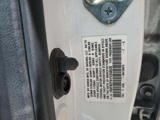 19XFB2F91FE058639 - 2015 HONDA CIVIC EXL WHITE photo 12