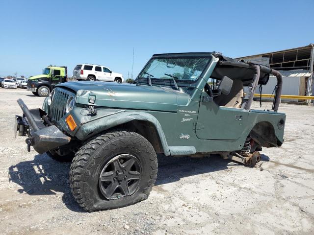 1J4FA49S7YP749135 - 2000 JEEP WRANGLER / SPORT GREEN photo 1