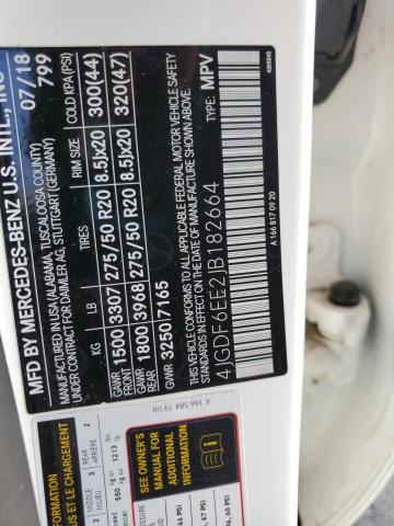 4JGDF6EE2JB182664 - 2018 MERCEDES-BENZ GLS 450 4MATIC WHITE photo 13