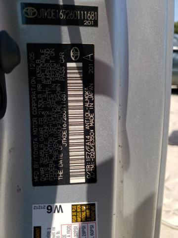 JTKDE167260111681 - 2006 TOYOTA SCION TC ვერცხლისფერი ფოტო 12