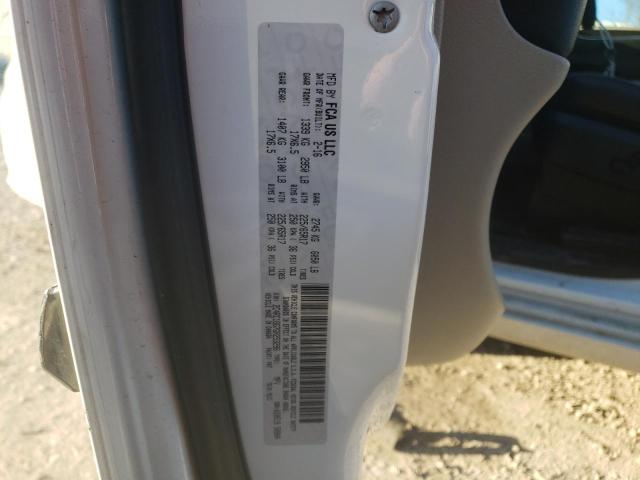 2C4RC1BG7GR253296 - 2016 CHRYSLER TOWN & COU TOURING WHITE photo 10