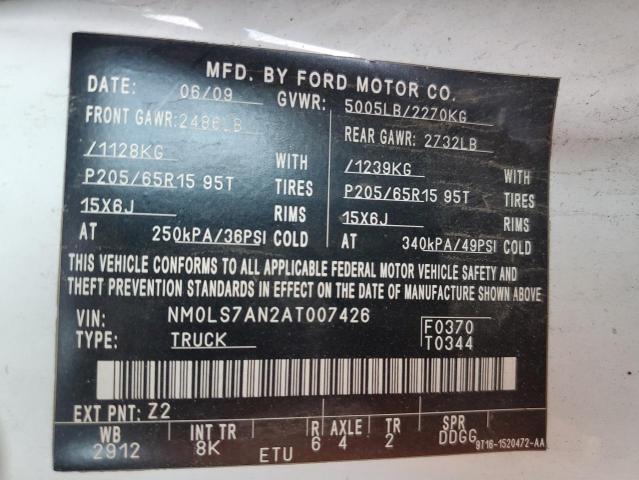 NM0LS7AN2AT007426 - 2010 FORD TRANSIT CONNECT XL 白色 照片 13