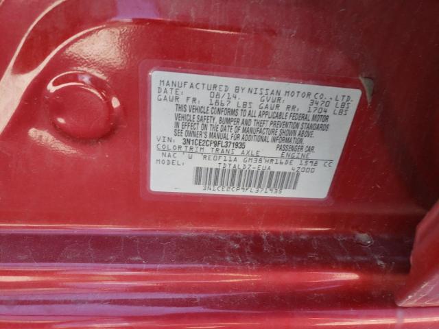 3N1CE2CP9FL371935 - 2015 NISSAN VERSA NOTE S RED photo 12