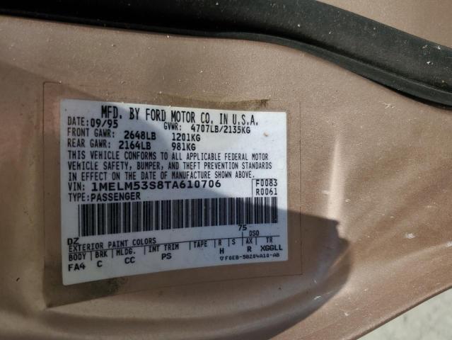 1MELM53S8TA610706 - 1996 MERCURY SABLE LS GOLD photo 12