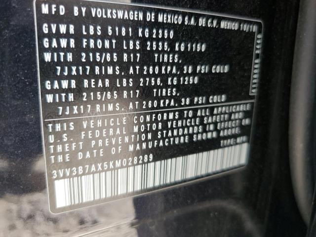 3VV3B7AX5KM028289 - 2019 VOLKSWAGEN TIGUAN SE 黑色 照片 14