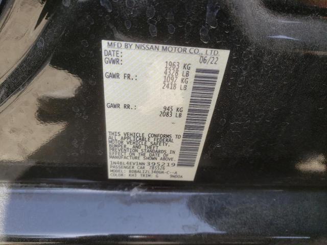 1N4BL4EV1NN395219 - 2022 NISSAN ALTIMA SL BLACK photo 12