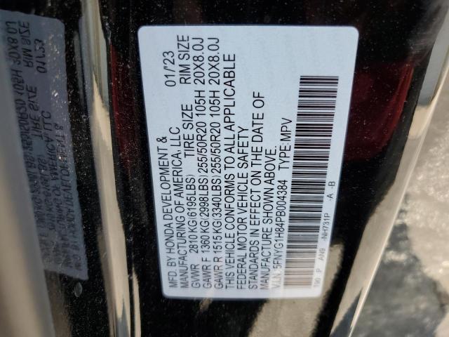 5FNYG1H84PB004384 - 2023 HONDA PILOT ELITE BLACK photo 13