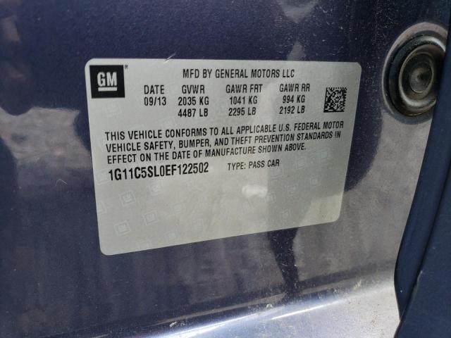 1G11C5SL0EF122502 - 2014 CHEVROLET MALIBU 1LT BLUE photo 12