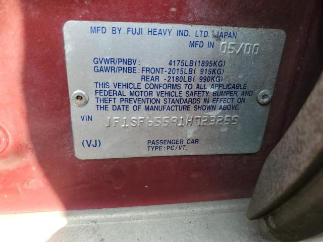 JF1SF65591H723255 - 2001 SUBARU FORESTER S RED photo 12