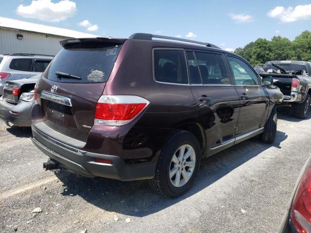 5TDBK3EH0CS113886 - 2012 TOYOTA HIGHLANDER BASE MAROON photo 3