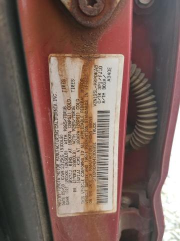 5TEGN92N04Z306991 - 2004 TOYOTA TACOMA DOUBLE CAB PRERUNNER BURGUNDY photo 13