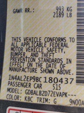 1N4AL2EP9BC180437 - 2011 NISSAN ALTIMA S GRAY photo 10