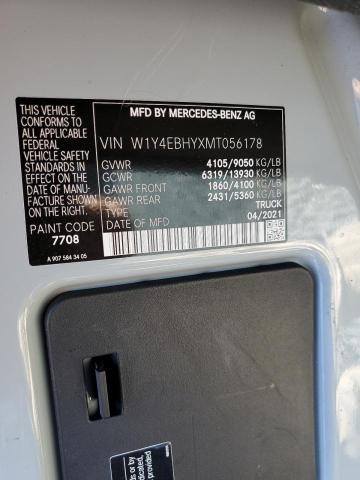 W1Y4EBHYXMT056178 - 2021 MERCEDES-BENZ SPRINTER 2500 GRAY photo 14