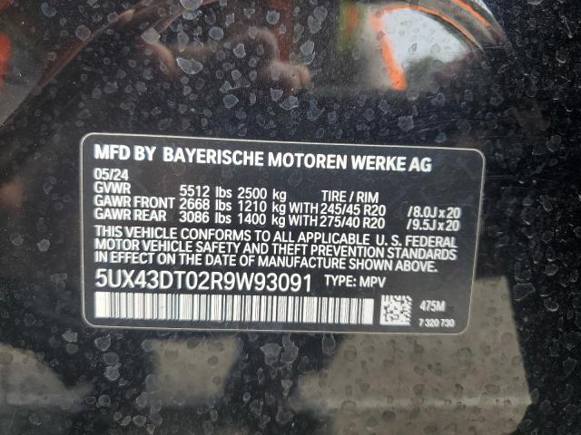 5UX43DT02R9W93091 - 2024 BMW X4 M40I BLACK photo 14