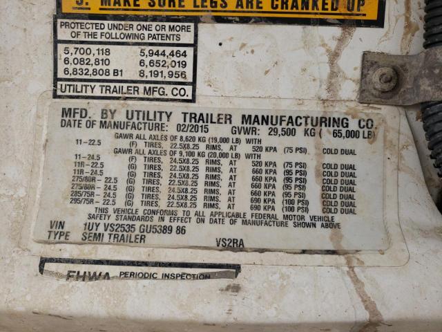 1UYVS2535GU538986 - 2016 UTILITY TRAILER 白色 照片 10