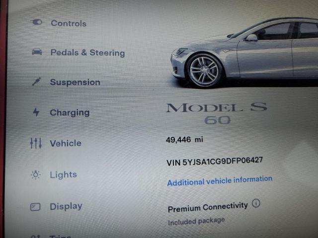 5YJSA1CG9DFP06427 - 2013 TESLA MODEL S SILVER photo 9
