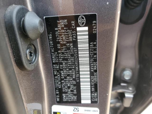 4T1G11AK4RU245497 - 2024 TOYOTA CAMRY SE NIGHT SHADE GRAY photo 12