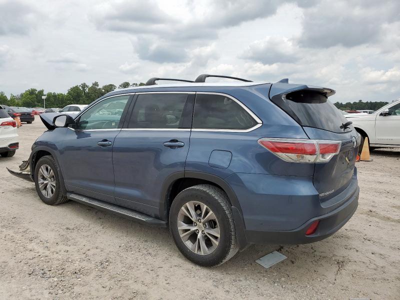 5TDKKRFH2FS096451 - 2015 TOYOTA HIGHLANDER XLE BLUE photo 2