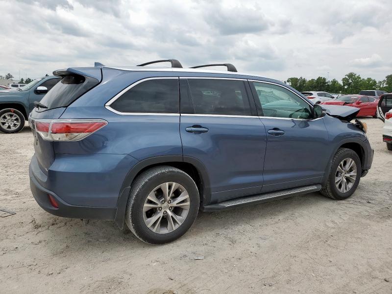 5TDKKRFH2FS096451 - 2015 TOYOTA HIGHLANDER XLE BLUE photo 3